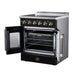 Forno Galiano 30 Inch French Door Electric Range, 4 Radiant Burners, 4.32 Cu. Ft. True Convection Oven, Air Fryer Kit, Black - FFSEL6917-30BLK