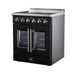 Forno Galiano 30 Inch French Door Electric Range, 4 Radiant Burners, 4.32 Cu. Ft. True Convection Oven, Air Fryer Kit, Black - FFSEL6917-30BLK