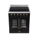 Forno Galiano 30 Inch French Door Electric Range, 4 Radiant Burners, 4.32 Cu. Ft. True Convection Oven, Air Fryer Kit, Black - FFSEL6917-30BLK