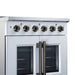 Forno Galiano 30 Inch French Door Electric Range, 4 Radiant Burners, 4.32 Cu. Ft. True Convection Oven, Air Fryer Kit, White - FFSEL6917-30WHT