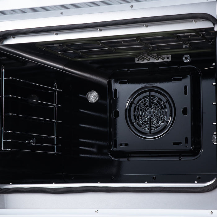 Forno Galiano 30 Inch French Door Electric Range, 4 Radiant Burners, 4.32 Cu. Ft. True Convection Oven, Air Fryer Kit, White - FFSEL6917-30WHT