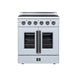Forno Galiano 30 Inch French Door Electric Range, 4 Radiant Burners, 4.32 Cu. Ft. True Convection Oven, Air Fryer Kit, White - FFSEL6917-30WHT