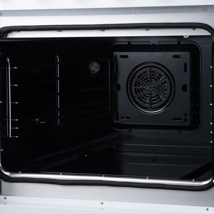 Forno Galiano 30 Inch French Door Electric Range, 4 Radiant Burners, 4.32 Cu. Ft. True Convection Oven, Air Fryer Kit, White - FFSEL6917-30WHT