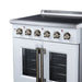 Forno Galiano 30 Inch French Door Electric Range, 4 Radiant Burners, 4.32 Cu. Ft. True Convection Oven, Air Fryer Kit, White - FFSEL6917-30WHT