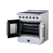 Forno Galiano 30 Inch French Door Electric Range, 4 Radiant Burners, 4.32 Cu. Ft. True Convection Oven, Air Fryer Kit, White - FFSEL6917-30WHT