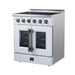 Forno Galiano 30 Inch French Door Electric Range, 4 Radiant Burners, 4.32 Cu. Ft. True Convection Oven, Air Fryer Kit, White - FFSEL6917-30WHT