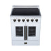 Forno Galiano 30 Inch French Door Electric Range, 4 Radiant Burners, 4.32 Cu. Ft. True Convection Oven, Air Fryer Kit, White - FFSEL6917-30WHT