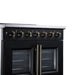 Forno Galiano 36 Inch French Door Electric Range, 5 Radiant Burners, 5.36 Cu. Ft. True Convection Oven, Air Fryer Kit, Black - FFSEL6917-36BLK