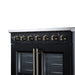 Forno Galiano 36 Inch French Door Electric Range, 5 Radiant Burners, 5.36 Cu. Ft. True Convection Oven, Air Fryer Kit, Black - FFSEL6917-36BLK