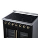Forno Galiano 36 Inch French Door Electric Range, 5 Radiant Burners, 5.36 Cu. Ft. True Convection Oven, Air Fryer Kit, Black - FFSEL6917-36BLK