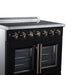 Forno Galiano 36 Inch French Door Electric Range, 5 Radiant Burners, 5.36 Cu. Ft. True Convection Oven, Air Fryer Kit, Black - FFSEL6917-36BLK