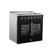 Forno Galiano 36 Inch French Door Electric Range, 5 Radiant Burners, 5.36 Cu. Ft. True Convection Oven, Air Fryer Kit, Black - FFSEL6917-36BLK