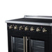 Forno Galiano 36 Inch French Door Electric Range, 5 Radiant Burners, 5.36 Cu. Ft. True Convection Oven, Air Fryer Kit, Black - FFSEL6917-36BLK