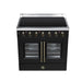 Forno Galiano 36 Inch French Door Electric Range, 5 Radiant Burners, 5.36 Cu. Ft. True Convection Oven, Air Fryer Kit, Black - FFSEL6917-36BLK