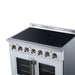 Forno Galiano 36 Inch French Door Electric Range, 5 Radiant Burners, 5.36 Cu. Ft. True Convection Oven, Air Fryer Kit, White - FFSEL6917-36WHT