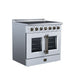 Forno Galiano 36 Inch French Door Electric Range, 5 Radiant Burners, 5.36 Cu. Ft. True Convection Oven, Air Fryer Kit, White - FFSEL6917-36WHT