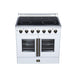 Forno Galiano 36 Inch French Door Electric Range, 5 Radiant Burners, 5.36 Cu. Ft. True Convection Oven, Air Fryer Kit, White - FFSEL6917-36WHT