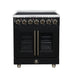 Forno Massimo 30 Inch French Door Electric Range, 5 Radiant Burners, 4.32 Cu. Ft. True Convection Oven, Air Fryer Kit, Black - FFSEL6955-30BLK
