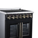 Forno Massimo 30 Inch French Door Electric Range, 5 Radiant Burners, 4.32 Cu. Ft. True Convection Oven, Air Fryer Kit, Black - FFSEL6955-30BLK