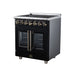 Forno Massimo 30 Inch French Door Electric Range, 5 Radiant Burners, 4.32 Cu. Ft. True Convection Oven, Air Fryer Kit, Black - FFSEL6955-30BLK