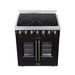 Forno Massimo 30 Inch French Door Electric Range, 5 Radiant Burners, 4.32 Cu. Ft. True Convection Oven, Air Fryer Kit, Black - FFSEL6955-30BLK