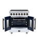 Forno Massimo 30 Inch French Door Electric Range, 5 Radiant Burners, 4.32 Cu. Ft. True Convection Oven, Air Fryer Kit, White - FFSEL6955-30WHT