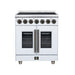 Forno Massimo 30 Inch French Door Electric Range, 5 Radiant Burners, 4.32 Cu. Ft. True Convection Oven, Air Fryer Kit, White - FFSEL6955-30WHT