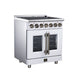 Forno Massimo 30 Inch French Door Electric Range, 5 Radiant Burners, 4.32 Cu. Ft. True Convection Oven, Air Fryer Kit, White - FFSEL6955-30WHT