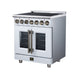 Forno Massimo 30 Inch French Door Electric Range, 5 Radiant Burners, 4.32 Cu. Ft. True Convection Oven, Air Fryer Kit, White - FFSEL6955-30WHT