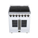 Forno Massimo 30 Inch French Door Electric Range, 5 Radiant Burners, 4.32 Cu. Ft. True Convection Oven, Air Fryer Kit, White - FFSEL6955-30WHT