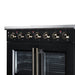 Forno Massimo 36 Inch French Door Electric Range, 5 Radiant Burners, 5.36 Cu. Ft. True Convection Oven, Air Fryer Kit, Black - FFSEL6955-36BLK