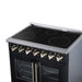 Forno Massimo 36 Inch French Door Electric Range, 5 Radiant Burners, 5.36 Cu. Ft. True Convection Oven, Air Fryer Kit, Black - FFSEL6955-36BLK