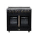 Forno Massimo 36 Inch French Door Electric Range, 5 Radiant Burners, 5.36 Cu. Ft. True Convection Oven, Air Fryer Kit, Black - FFSEL6955-36BLK