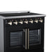 Forno Massimo 36 Inch French Door Electric Range, 5 Radiant Burners, 5.36 Cu. Ft. True Convection Oven, Air Fryer Kit, Black - FFSEL6955-36BLK