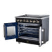 Forno Massimo 36 Inch French Door Electric Range, 5 Radiant Burners, 5.36 Cu. Ft. True Convection Oven, Air Fryer Kit, Black - FFSEL6955-36BLK