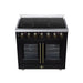 Forno Massimo 36 Inch French Door Electric Range, 5 Radiant Burners, 5.36 Cu. Ft. True Convection Oven, Air Fryer Kit, Black - FFSEL6955-36BLK