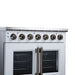 Forno Massimo 36 Inch French Door Electric Range, 5 Radiant Burners, 5.36 Cu. Ft. True Convection Oven, Air Fryer Kit, White - FFSEL6955-36WHT