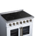 Forno Massimo 36 Inch French Door Electric Range, 5 Radiant Burners, 5.36 Cu. Ft. True Convection Oven, Air Fryer Kit, White - FFSEL6955-36WHT