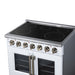 Forno Massimo 36 Inch French Door Electric Range, 5 Radiant Burners, 5.36 Cu. Ft. True Convection Oven, Air Fryer Kit, White - FFSEL6955-36WHT
