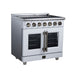 Forno Massimo 36 Inch French Door Electric Range, 5 Radiant Burners, 5.36 Cu. Ft. True Convection Oven, Air Fryer Kit, White - FFSEL6955-36WHT
