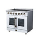 Forno Massimo 36 Inch French Door Electric Range, 5 Radiant Burners, 5.36 Cu. Ft. True Convection Oven, Air Fryer Kit, White - FFSEL6955-36WHT