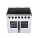Forno Massimo 36 Inch French Door Electric Range, 5 Radiant Burners, 5.36 Cu. Ft. True Convection Oven, Air Fryer Kit, White - FFSEL6955-36WHT