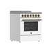 Forno Paolo 30-Inch Freestanding Electric Range, White, 4.38 cu.ft, True Convection Oven, Energy Efficient
