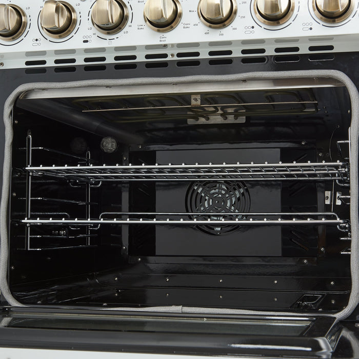 Forno Paolo 30-Inch Freestanding Electric Range, White, 4.38 cu.ft, True Convection Oven, Energy Efficient