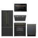 FORNO 5-Piece Black Stainless Steel Kitchen Bundle – Home Depot Exclusive – 30” Electric Range, 30” French Door Refrigerator, 30” Range Hood, 24” Microwave Drawer, 24” Built-In Dishwasher | SKU: FBDL-THD-003BLK
