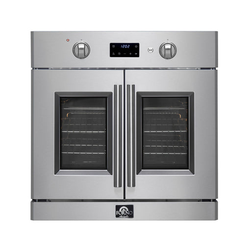 FORNO 2-Piece Kitchen Bundle - 30" Stainless Steel Single Wall (1333-30) Oven, 30" Stainless Steel Microwave (3093-30)