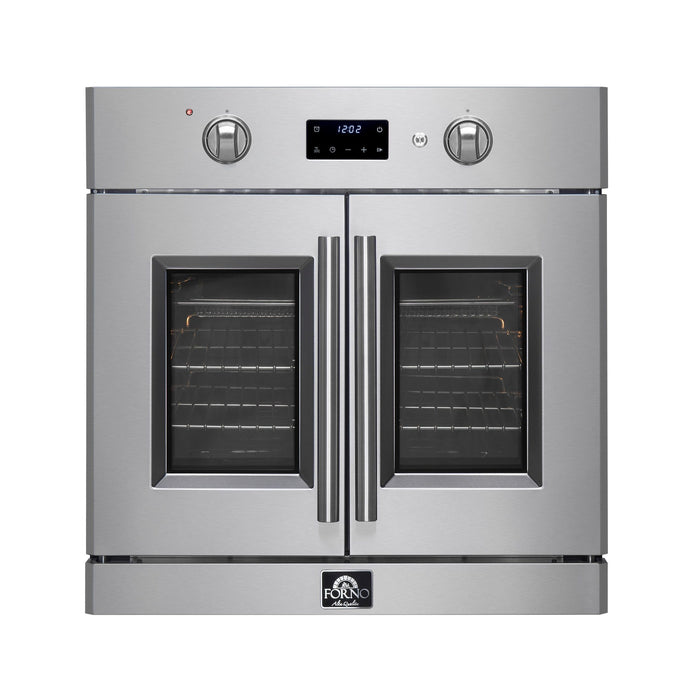 FORNO 2-Piece Kitchen Bundle - 30" Stainless Steel Single Wall (1333-30) Oven, 30" Stainless Steel Microwave (3093-30)