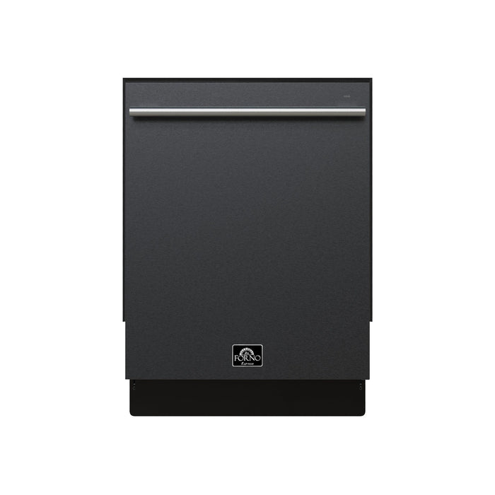 FORNO 5-Piece Black Stainless Steel Kitchen Bundle – Home Depot Exclusive – 30” Electric Range, 30” French Door Refrigerator, 30” Range Hood, 24” Microwave Drawer, 24” Built-In Dishwasher | SKU: FBDL-THD-003BLK