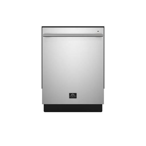 FORNO 5-Piece Stainless Steel Kitchen Bundle – Home Depot Exclusive – 48” French Door Gas Range, 48” Wall Mount Range Hood, 30” Microwave Drawer, 24” Built-In Dishwasher, 2×28” Convertible Refrigerator Freezer with Decorative Trim | SKU: FBDL-THD-004