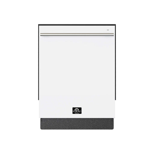 FORNO 5-Piece White Stainless Steel Kitchen Bundle – Home Depot Exclusive – 30” Electric Range, 30” French Door Refrigerator, 30” Range Hood, 24” Microwave Drawer, 24” Built-In Dishwasher | SKU: FBDL-THD-003WHT